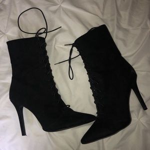 Pointed Toe lace up booties